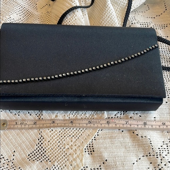 Elegant Black Clutch Bag vintage with rhinestones - Picture 4 of 4